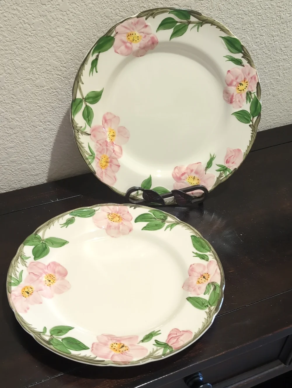 Set Of Two (2) Franciscan Desert Rose Dinner Plates 10.5